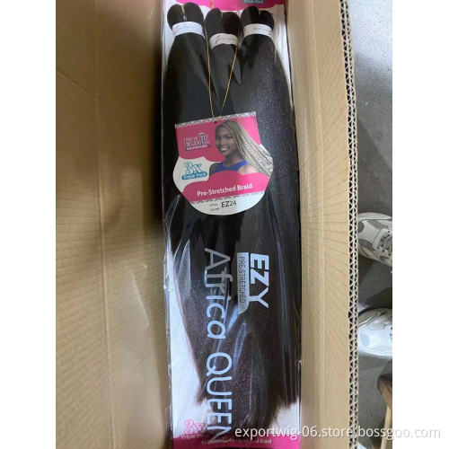 Free Sample 3X Extensions Crochet for African Hair Expression Ombre Braids Easy Braid Pre Stretched Synthetic Braiding Hair